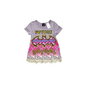 “Future Batgirl” Girl’s Light Purple Shirt with Lace Accent